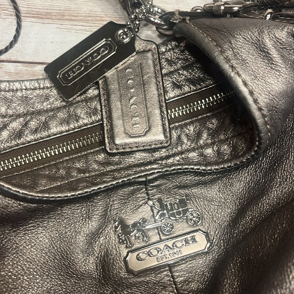 Coach Tote Silver metallic Hobo Shoulder bag - Picture 5 of 10